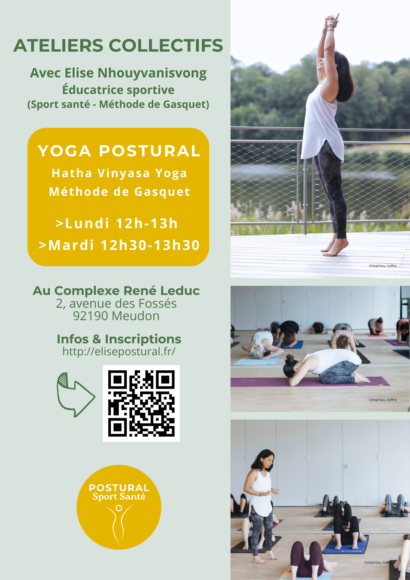 Flyer cours collectifs yoga